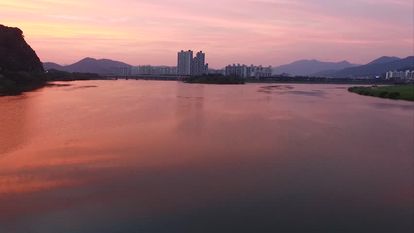Sunset of Miryang River, Gyeongnam, South Korea Asia