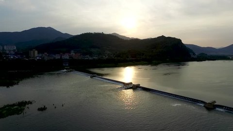 Sunset of Miryang River, Gyeongnam, South Korea Asia