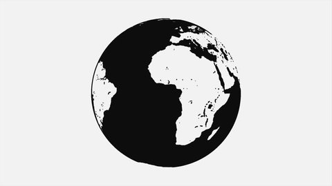 地球儀アイコン360 地球は360度回転している 非常に詳細なワールドテクスチャー シームレスなループ 白黒 の動画素材 ロイヤリティフリー Shutterstock