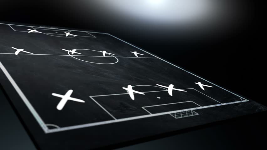 Tactics and strategy scheme of soccer or football game sketching on the board Royalty-Free Stock Footage #1024373069
