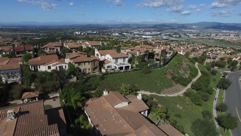 Overhead View Of Residental Neighborhood in Quail Hill Irvine Orange County California.MOV