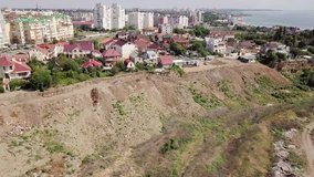 Break in the ground after an earthquake in Chernomorsk, Ukraine
