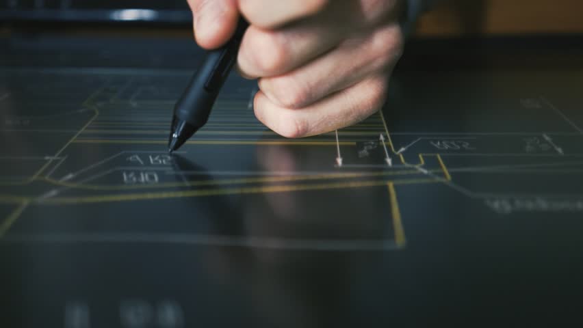 Product Engineering by Creative Designer Architect working with pen tablet display. drawings on the interactive screen | Shutterstock HD Video #1024387040