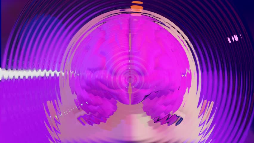 Brain-waves ripples - abstract animation  Royalty-Free Stock Footage #1024406240