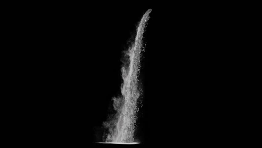 waterfall texture seamless loop, 4k, isolated on black with alpha, foam and mist Royalty-Free Stock Footage #1024428134