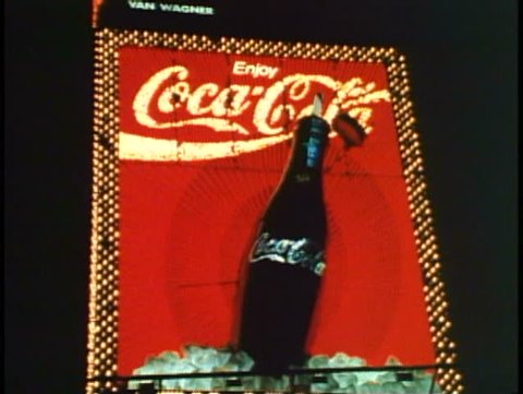 NEW YORK CITY, 1994, Times Square, Coca Cola, Coke sign, active neon