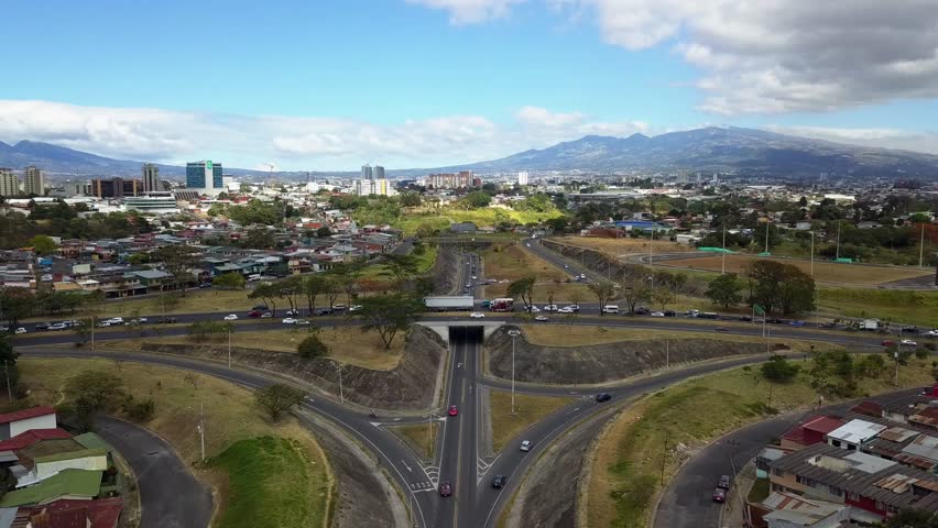 Beautiful Cinematic view of the town of San Jose Costa Rica 