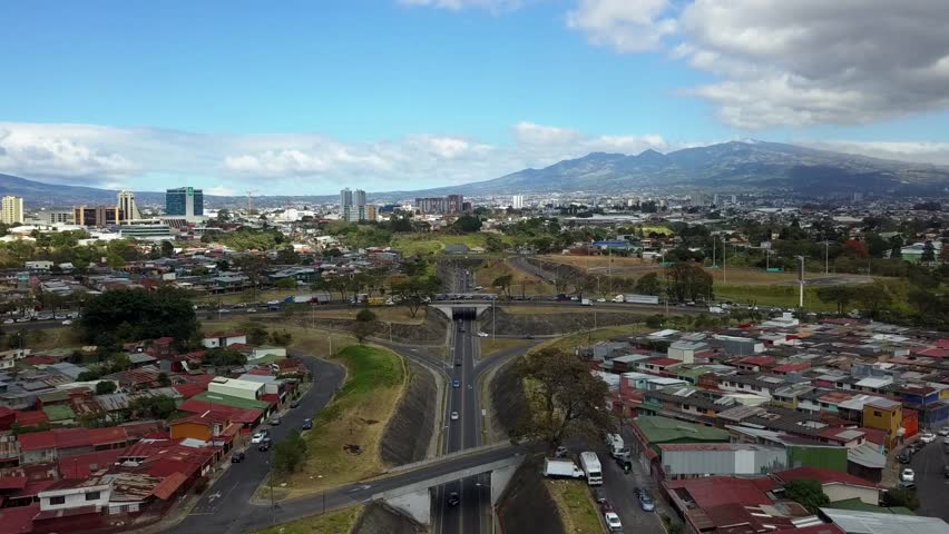 Beautiful Cinematic view of the town of San Jose Costa Rica 