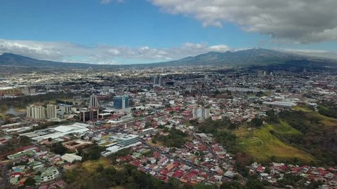 Beautiful Cinematic view of the town of San Jose Costa Rica 