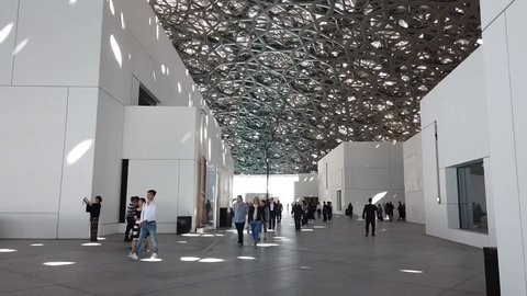 Abu Dhabi, UAE - February 5, 2019 - Louvre Abu Dhabi is an art and civilization museum, part of a 30 year agreement between the city of Abu Dhabi and France.
