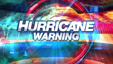 Hurricane Warning Broadcast Tv Graphics Title Stock Footage Video (100% ...