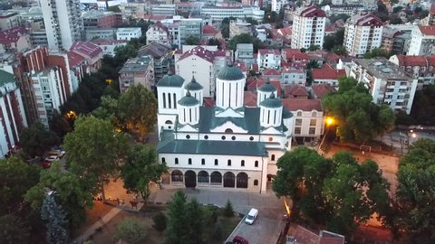 Church Orthodox Saborna Nis aerial view Serbia
