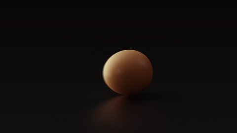 egg revolves on a black background
