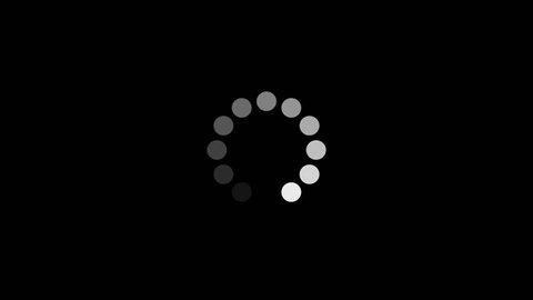 Loading Circle. Twelve animated dots fading in and out in sequence creating a rotating effect. 