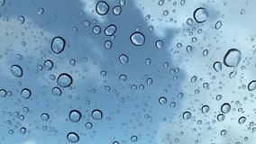 Rain drop on glass surface
