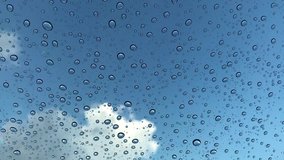 Rain drop on glass surface