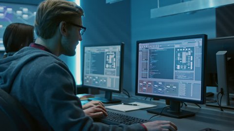 Engineer Working On Desktop Computer Screen Stock Photo (Edit Now ...