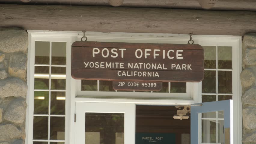 US Post Office sign at Yosemite National Park, UNESCO World Heritage Site, California, USA, North America