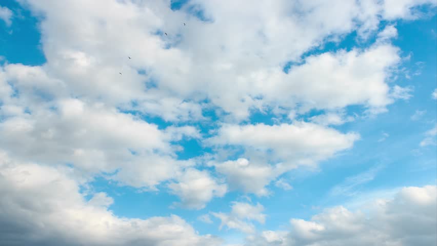 White clouds on light blue sky timelapse. Beautiful scenic cloud landscape in summer weather. 4k time lapse of clouds movement. | Shutterstock HD Video #1024524503