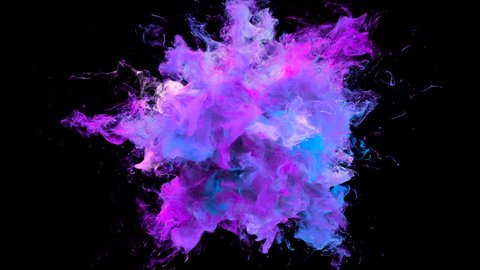 Magenta Purple Color Burst colorful smoke explosion fluid particles alpha matte