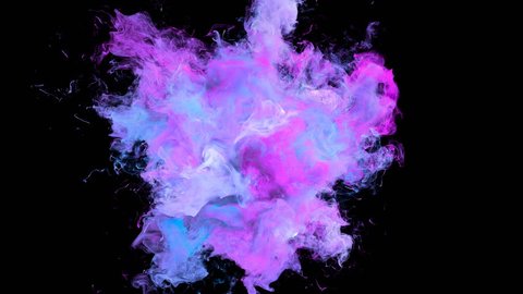 Violet Magenta Color Burst colorful smoke explosion fluid particles alpha matte