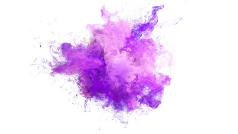 Purple Pink Color Burst - colorful smoke explosion fluid particles alpha matte