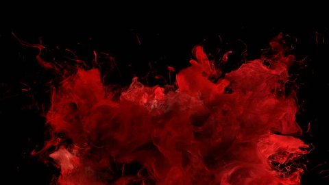 Red Color Burst - colorful smoke explosion fluid particles alpha matte