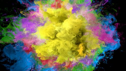 Color Burst - colorful smoke explosion fluid particles alpha matte