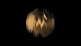 Golden ribbed ball rotating in space seamless loop background animation new quality new quality industrial techno construction futuristic cool nice joyful video footage