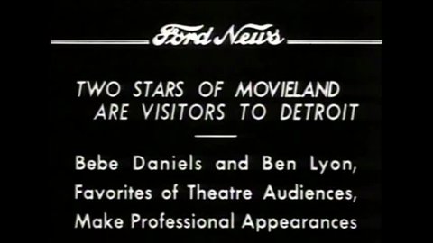 CIRCA 1930 - Movie stars Bebe Daniels and Ben Lyon visit Detroit in 1934.