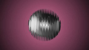 Silver ribbed ball rotating in space seamless loop background animation new quality new quality industrial techno construction futuristic cool nice joyful video footage