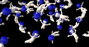3d characters football white blue