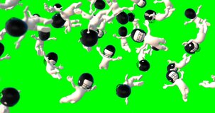 3d characters football white black