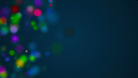 Beautiful multi-colored celebratory particles are in space, shallow depth of field, bokeh effect, computer generated abstract background, 3D render