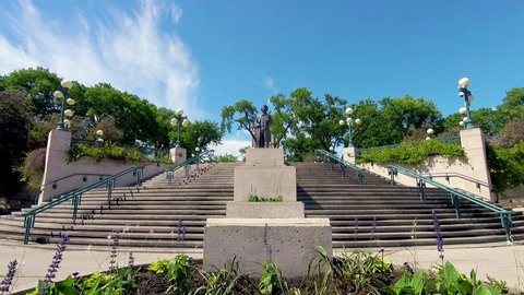 Winnipeg, MB / Canada - 06 14 2017: Louis Riel Statue