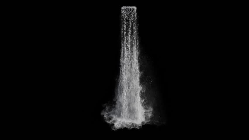 waterfall texture seamless loop, 4k, isolated on black, foam and mist, perfectly looped Royalty-Free Stock Footage #1024569860