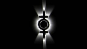 Occult symbols white signs animation isolated on black background. VIdeo Art motion background vj loop. Alchemy esoteric symbols in magic theme