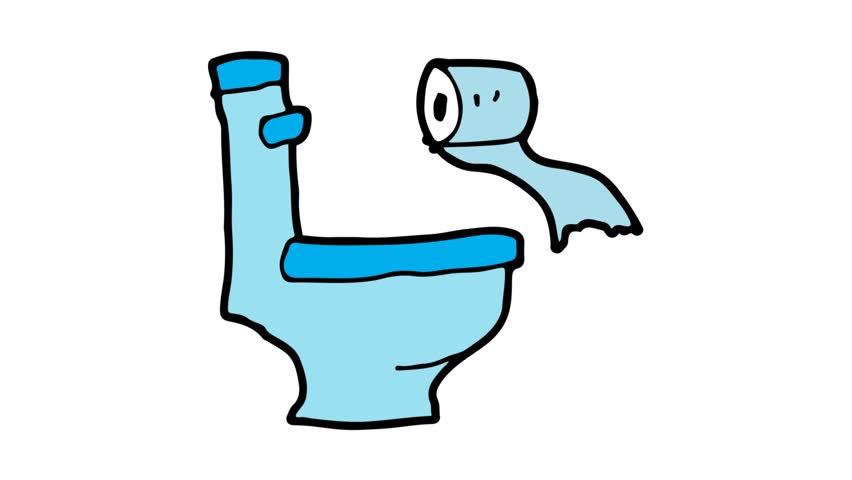 kids drawing white screen with theme of toilet