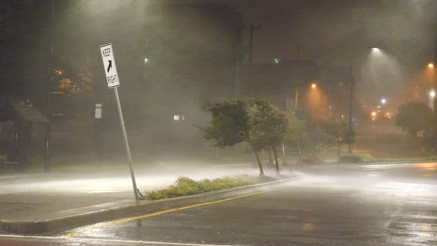 Hurricane Florence Eyewall Slams Wilmington, NC | Shutterstock HD Video #1024581377