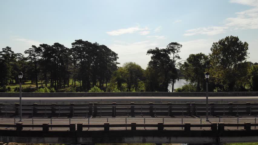 Drone Footage Descending Under Hwy 59/I-69 at the San Jacinto River in North Houston, Texas