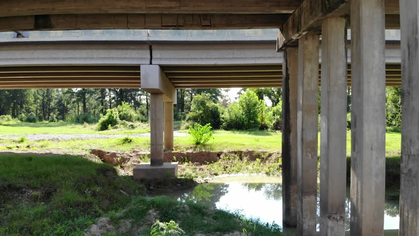 Drone Footage Flying Under Hwy 59/I-69 at the San Jacinto River in North Houston, Texas