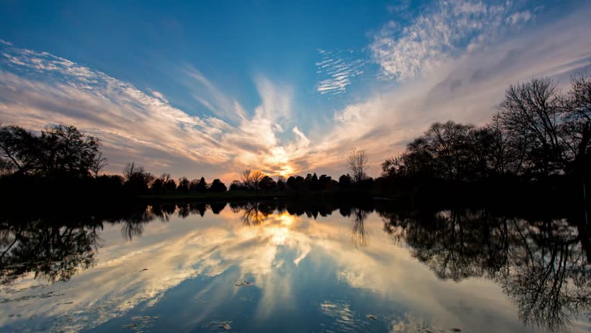 4K Time Lapse of Sunset at Jester Park, Iowa