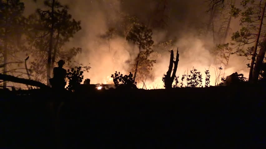 Wide Angle: Firefighter Watches Flames From Fire