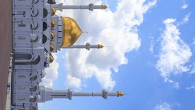 Vertical video. Nur Astana Mosque in Astana, Kazakhstan. TimeLapse