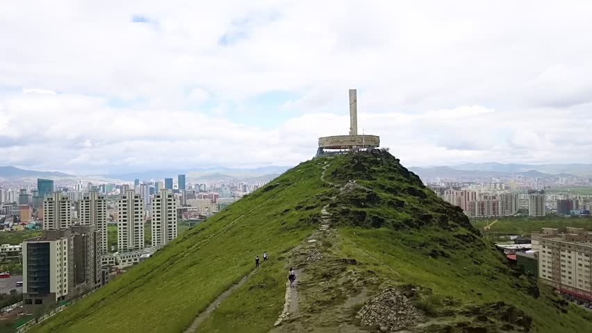 Ulaanbaatar, Mongolia. Memorial to Soviet soldiers on Zaisan Tolgoi. complex in honor of the Red Army s support of the Mongolian People s Revolution, From Drone, Point of interest