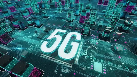 5g with digital technology concept