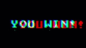 80s 90s videogame animated you win screen with glitch art dynamic interference for retro futurism style footage with old tv noise effects - Powered by Shutterstock - Get 15% off with code: PIKWIZARD15