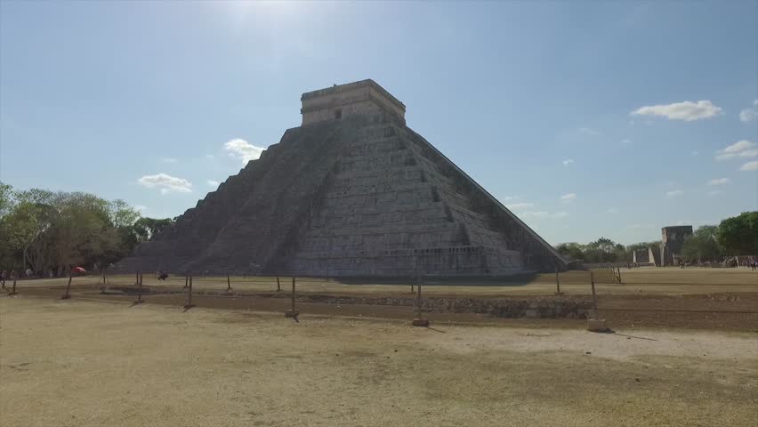 Pyramid in the Mexican Jungle on a sunny day.