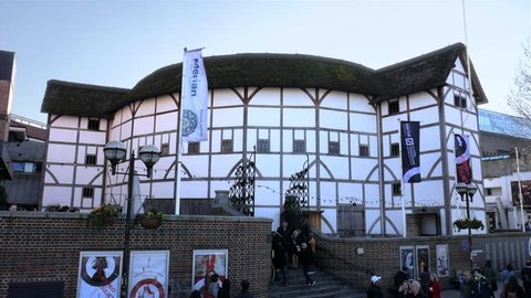 LONDON, ENGLAND - FEBRUARY 23, 2019: Shakespeare's Globe. 
Globe theatre on Bankside in London, England.