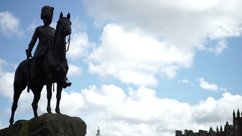 Statue in Scotland with sky background